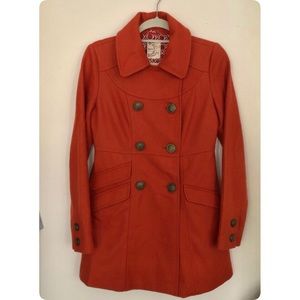 Burnt Orange Tulle Wool Coat from Anthropologie